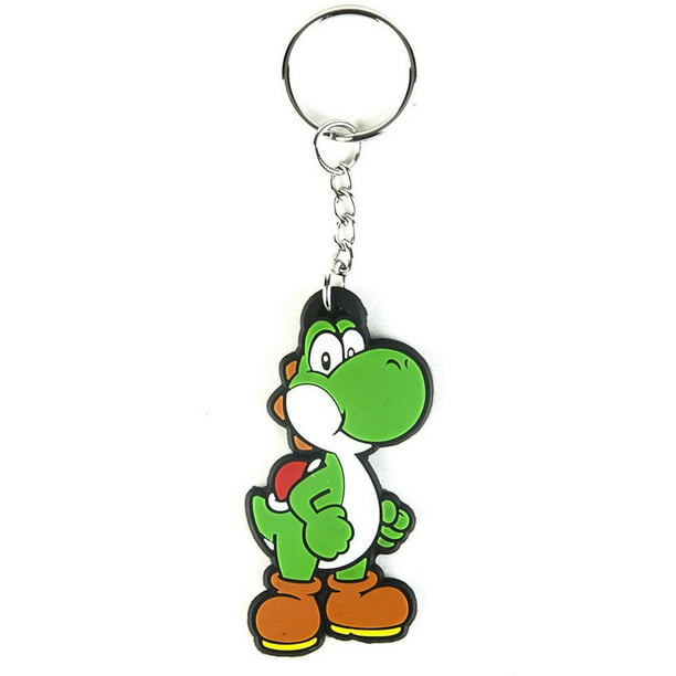 3PC 3D Mario Soft Rubber Keyring Keychain Double Sides New